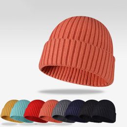 Berets Thermal Skullies Beanies For Women Men Warm Winter Hats Thick Knitted Male Outdoor Windproof Snow Cap Female Bonnet