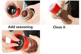 Salt and Pepper mill grinder Glass Pepper grinder Shaker Spice Salt Container Condiment Jar Holder New ceramic grinding bottles b713 LL LL