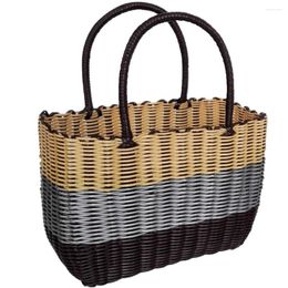 Storage Bottles Shower Basket Desktop Handicraft Woven Weave Sundries Baskets Multipurpose Plastic