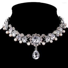 Chains European And American Temperament Pearl Simple Alloy Necklace Bright Bride Accessory Collar