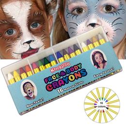 Body Paint Face Paint Crayons Kit Body Stationery Splicing Structure Pencils 16 Colours Festival For Kids Gifts Party Makeup Cosplay Show 230826