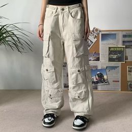 Men's Pants Y2K Cargo Multipocket Overalls Men Harajuku Casual Women Baggy Trousers Oversize Straight Mopping Spring Autumn 230826