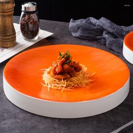 Plates 11-inch Creative Ceramic Disc Artistic Conception Dish Serving Tray El Restaurant Cold Home Tower Kitchen Tableware