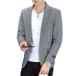 Men's Suits 2023 Suit Man Thousand Birds Cheque Korean Version Of The Trend Coat Small Handsome Casual Single West