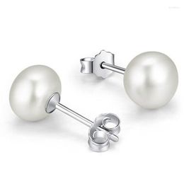 Stud Earrings Fashion Simple And Freshwater Pearl S925 Sterling Silver For Wedding