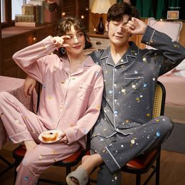 Women's Sleepwear Autumn Pyjamas Couples Cotton Soft Pyjama Sets Women Pyjama Set Long Sleeve Men Lounge Pijamas