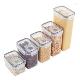 Storage Bottles 5Pcs Clear Food Container Kitchen Organisation Jar Stackable Plastic Boxes Pantrys Drop