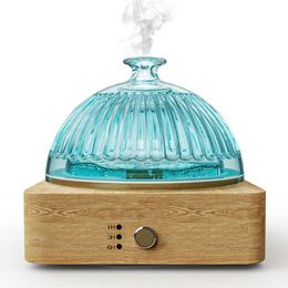 Other Electronics Essential Oil Diffuser Cool Mist Air Humidifier With Wood Base Glass Reservoir Waterless Auto Off For Home Office Aroma Diffuser 230826