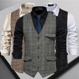 Men's Vests vintage suit vest British style plus size top 230826