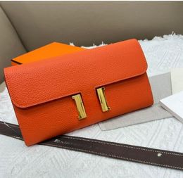 Klassische EMILIE Flap Button Damen Lange Brieftaschen Mode Exotisches Leder Reißverschluss Geldbörse Frau Kartenhalter Clutch Bag99