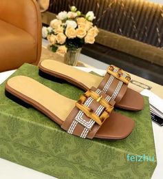 Famous Bamboo Buckle Straps Trim Summer Men's Flats Mule Slip On Beach Slides Sandalias Walking Shoes