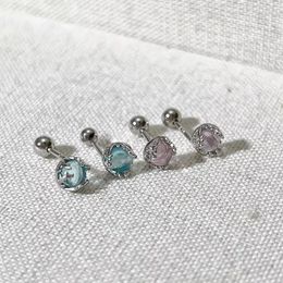 Stud Earrings Fashion Blue Pink Crystal For Women Elegant Jewelry Pendientes Brincos E465
