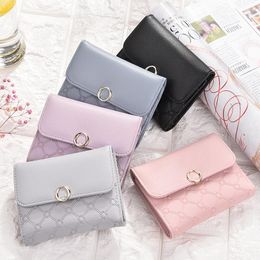 Wallets Small Zero Wallet Women's Short Style Soft Leather Clip Japanese And Korean Simple Buckle Fashion Mini 30% Card Bag