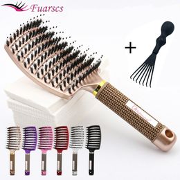 Hair Brushes Detangle Hairbrush Women Brush Massage Comb Anti Klit Brushy Haarborstel Scalp Curly Combing brushes Hairdressing Tools 230826