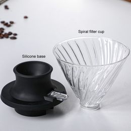 Coffee Filters Dripper Maker Filter Pour Over Barista Brewing Tools Reusable Glass Drip Cup For Home Cafe 230826