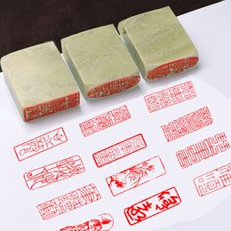 Adhesive Stickers Stone Finished Seal Sellos Portable Rectangle Brush Calligraphy Painting Stamps Chinese Ancient Book Special Seals 230826