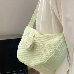 Свежий мятный зеленый плечевой сумка с большими возможностями Canvas Bag для сладкой девушки лето на открытом воздухе женская леди -пельмени Сумки сумки