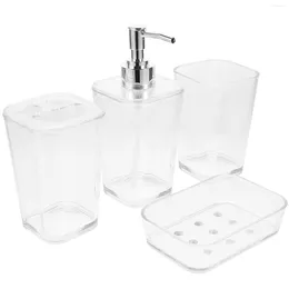 Bath Accessory Set Shower Soap Tray Shampoo Dispenser Portable Plastic Cup Liquid