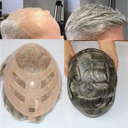 Bond Mono & Pu Front And NPU Back Breathable For Male Hair Prosthesis 100% Natural Human Hair Toupee Men Wig Exhuast Systems