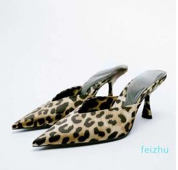 Sandals Tino Kino Sexy Rhinestones Sandals Women Leopard Thin High Heels Ladies Pumps Ankle Strap Female