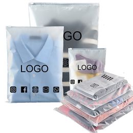 Cosmetic Bags Cases 50Pcs Custom Frosted Zipper Bag Home Travel Stoeage Bag Clothing Underwear Business Custom Packaging Bag 230826