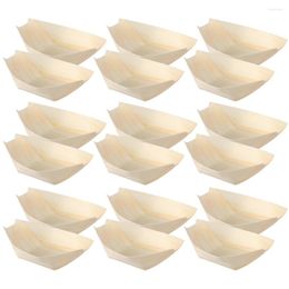 Bowls 120 Pcs Sashimi Plate Container Sushi Boat Serving Plates Ship Type Bowl Pine Wood Wooden Bamboo Boats