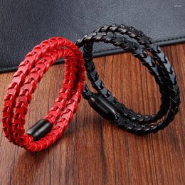 Charm Bracelets Leather Bracelet For Men Cowhide Simple Genuine Woven Handmade Jewelry