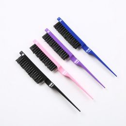 Hair Brushes 1 Pcs Professional Comb Teasing Back Combing Brush Slim Line Styling Tools 4 Colors Wholesale 230826