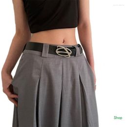 Belts L5YC Vintage Punk Black For Womens Leathers Waist Belt Female Thin Waistbelts