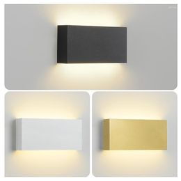 Wall Lamp Nordic Brick Golden Bedroom Living Room Dining Bedside Sconce Light Modern Square White Black Corridor Aisle Led