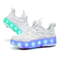 Athletic Outdoor Boys and Girls LED Color Glitter Skate Shoes USB Rechargeable Small 4 Wheels Light Up Kids Sports Roller Skates 230826