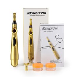 Back Massager Electronic Acupuncture Pen Meridian Therapy Machine Body Head Back Leg Massager Energy Pens Massager Relief Pain Tools 9 Levels 230826