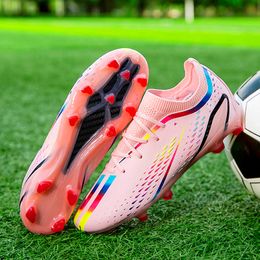 Wh2036 New Ultralight Mens Soccer Shoes Nonslip Turf Cleats Kids Tf/fg Training Football Boots Chuteira Campo 2023 230814
