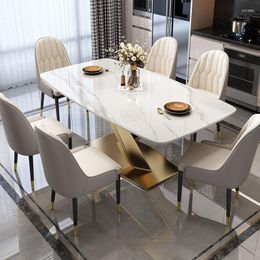 Dinnerware Sets Italian-style Luxury Dining Table With Rock And Chairs