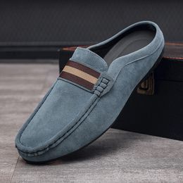 Dress Shoes 2024 Suede Leather for Men Casual Mens Penny Loafers Slip on Flats Lazy Driving Man Moccasin Zapatos Vestir Hombre 230826