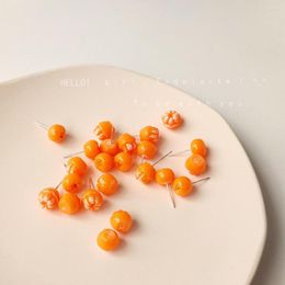 Orecchini a bottone arancioni per donna Coreana dipinta a mano argilla simulazione peeling forma di frutta orecchio partner studentesse ragazze gioielli carini