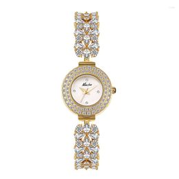 Wristwatches 2023 Brand All Diamond Women's Watch Luxury Zircon Chain Waterproof Japanese Movement Quartz Religio Femino