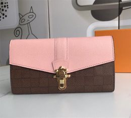 2023 Fashion designer wallet luxury CLAPTON purses womens wallets high-quality flower letters Damier credit card holders ladies trendy money clutch bags