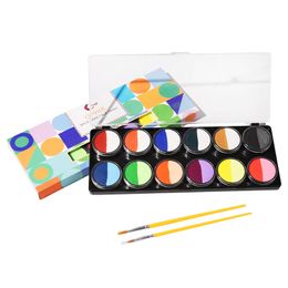 Body Paint OPHIR Rainbow Face Paint Palette Split Cakes Body Painting 12 Groups Water-Based Face Painting for Children Halloween RT013A 230826