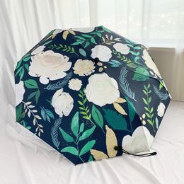 Umbrellas Flower Umbrella For Women Anti Ultraviolet Rain Sun Beautiful Full-automatic Parasol