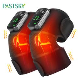 Leg Massagers 1Pair Heating Knee Massager Vibration Thermal Therapy For Knee Shoulder Arthritis Massage Joint Pain Relief Warm Wrap Knee Brace 230826