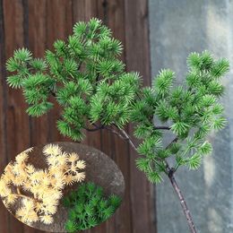 Decorative Flowers Artificial Plastic Bonsai Welcome Pine Cypress Grass Wedding Needle Leaves Wreath Leaf Branch Plants Home Office