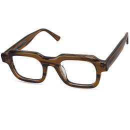 Men Optical Frame Brand Designer Square Thick Spectacle Frames Fashion Unisex Punk Big Plank Frame for Women Hanmade Myopia Eyeglasses with Box