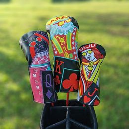 Other Golf Products Playing card Golf Wood Cover Driver Fairway Hybrid Putter Iron Cover Waterproof Protector Set Soft Durable Golf headCovers 230826