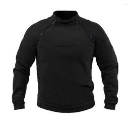 Men's Hoodies Men Fall Sweatshirt Stylish Winter Warm Stand Collar Loose Fit Zipper Closure Top For