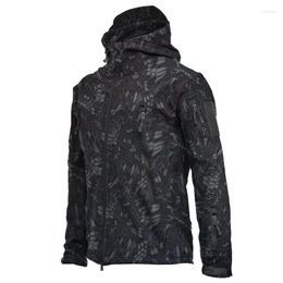 Hunting Jackets Military Winter Thermal Fleece Tactical Jacket Outdoors Sports Hooded Coat Softshell Hiking Outdoor Army