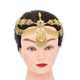 Hair Clips Golden Traditional Ethnic Accessories For Women Afghan Turkish Tribe Bride Wedding Head Chain Kurdish Female Jewellery