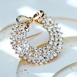 Brooches Luxury Crystal Rhinestone Cute Bowknot Brooch For Women Scarf Pins Multilayer Wedding Bridal Bouquet Jewellery Gifts