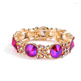 Bangle Crystal Stretch Bracelet For Women's Fashion Exquisite Geometric Marquise Glass Alloy Jewelry