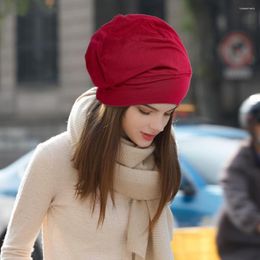 Berets Satin Bonnet Fashion Lined Sleeping Beanie Hat Bamboo Headwear Frizzy Natural Hair Cap для женщин и мужчин